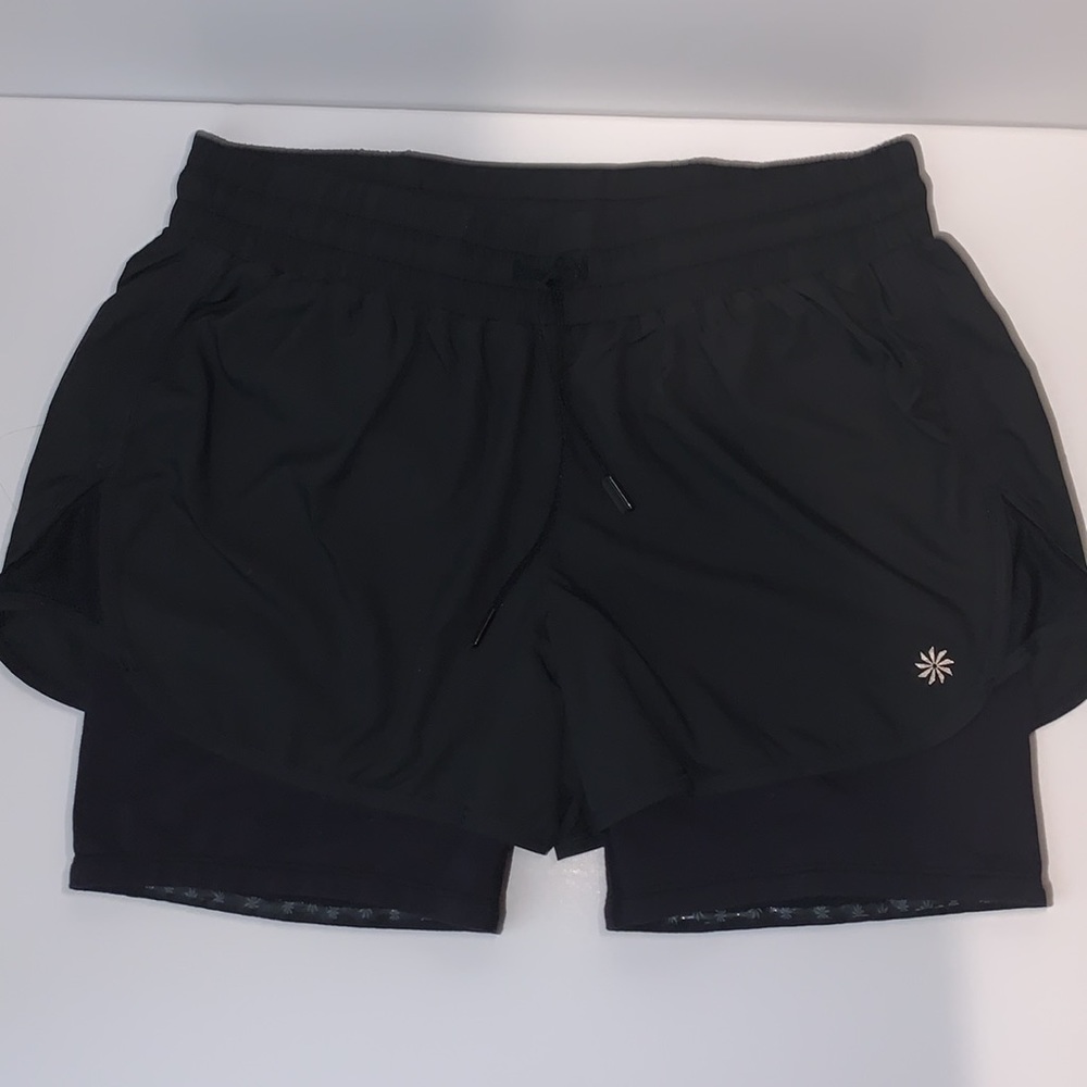 Athleta Double Layer Running Shorts Size Medium. - image 2